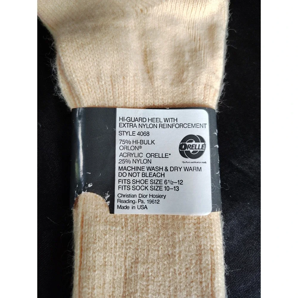 Christian Dior Socks Mens Size 10-13 Yellow Mon Ami Orelle Soft Crew Vintage